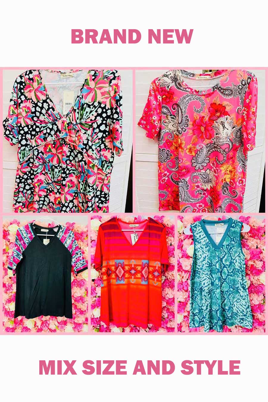 Cheap clothing bulk Women's clothing 5pcs $25 mix size, No return, No refund
